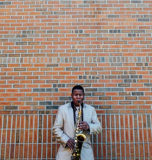 Musician playing the saxophone